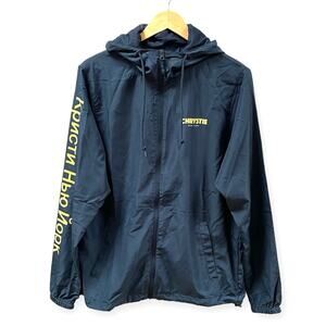 Chrystie NYC OG Logo Windbreaker Jacket in Navy Blue & Yellow Men's Medium $125